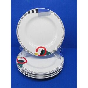 Mikasa Maxima High Spirits Bread Plates 6.5” Vintage Retro Geometric Set of 4